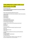 TEXAS IRRIGATOR LICENSE EXAM Actual Exam Practice Test 2026