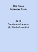 Red Cross Instructor Exam 2026 &vert; Complete Study Guide&comma; Practice Questions & Verified Answers