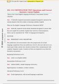 ESL 154 CERTIFICATION TEST Questions and Correct  Answers &vert; Latest Update