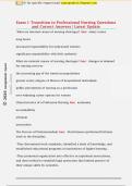 Exam 1 Transition to Professional Nursing Questions  and Correct Answers &vert; Latest Update