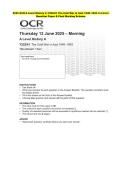2025 OCR A Level History A Y222&sol;01 The Cold War in Asia 1945-1993 Comprehensive Question Paper & Final Marking Scheme