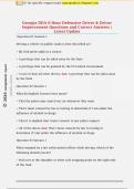 Georgia DDA 6-Hour Defensive Driver & Driver  Improvement Questions and Correct Answers &vert;  Latest Update