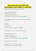 Mana 445 Final Exam UPDATED  QUESTIONS AND CORRECT ANSWERS