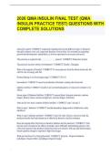 2026 QMA INSULIN FINAL TEST &lpar;QMA  INSULIN PRACTICE TEST&rpar; QUESTIONS WITH  COMPLETE SOLUTIONS 