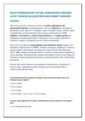 NCLEX PHARMACOLOGY ACTUAL EXAM REVIEW 2026&sol;2027  LATEST VERSION 150 QUESTIONS AND CORRECT ANSWERS 