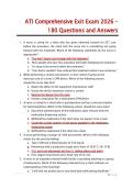 ATI Comprehensive Exit Exam 2026 Test Bank &vert; 180 Questions and Verified Answers