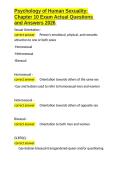 Psychology of Human Sexuality Chapter 10 Exam Actual Questions and Answers 2026&period;docx