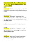 Human sexuality Sexual Diversity 4th ed&period; Ch 1-4 Exam Actual Questions and Answers 2026&period;docx
