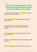 IOWA CORE EXAM REVIEW PESTICIDE  APPLICATORS 2026 UPDATED ACTUAL  EXAM WITH CORRECT SOLUTIONS&period;
