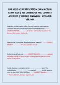 ONE YIELD V2 CERTIFICATION EXAM ACTUAL EXAM 2026 &vert; ALL QUESTIONS AND CORRECT ANSWERS &vert; VERIFIED ANSWERS &vert; UPDATED VERSION