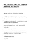 LEGL 2700 STUDY SHEET 2026 COMPLETE QUESTIONS AND ANSWERS