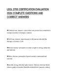 LEGL 2700 CERTIFICATION EVALUATION 2026 COMPLETE QUESTIONS AND CORRECT ANSWERS