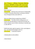 ALC Phase 2 - Military Decision-Making Process &lpar;MDMP&rpar; &lpar;Class 005-19&rpar; Exam Questions and Answers &lpar;Latest Update 2026&rpar;&period;docx
