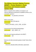 The Military Decision Making Process &lpar;MDMP&rpar; - Pretest Module 4 -Exam Questions and Answers &lpar;Latest Update 2026&rpar;&period;docx