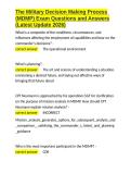 The Military Decision Making Process &lpar;MDMP&rpar; Exam Questions and Answers &lpar;Latest Update 2026&rpar;&period;docx