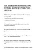LEGL 2700 ROESSING TEST 1 ACTUAL EXAM PAPER 2026 QUESTIONS WITH SOLUTIONS GRADED A&plus;