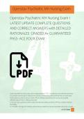 Openstax Psychiatric MH Nursing Exam 1  LATEST UPDATE COMPLETE QUESTIONS  AND CORRECT ANSWERS with DETAILED  RATIONALES  GRADED A&plus; GUARANTEED  PASS- ACE YOUR EXAM 