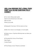 LEGL 2700 ROESSING TEST 3 FINAL STUDY SHEET 2026 SOLVED QUESTIONS FULLY CORRECT