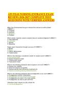ATI TEAS NURSING ENTRANCE EXAM  REVIEW&rpar; 2026-2027 COMPLETE TEST  QUESTIONS WITH VERIFIED ANSWERS 