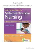 Test Bank for Davis Advantage for Maternal-Newborn Nursing&colon; Critical Components of Nursing Care &ndash; Fourth Edition by Roberta Durham&comma; Linda Chapman&comma; and Connie Miller