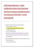 KCTCS Driver&sol;Operator &ndash; Aerial  Certification Practice Exam Questions  And Correct Answers &lpar;Verified Answers&rpar;  Plus Rationales 2026 Q&A &vert; Instant  Download Pdf