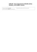 NURS 309 - Exam 2 Quick Review UPDATED ACTUAL  Questions  and CORRECT Answers