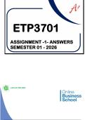 ETP3701 - ASSIGNMENT 1 SOLUTIONS &lpar; SEMESTER 1 2026 &rpar;