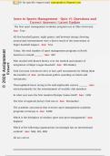 Intro to Sports Management - Quiz &num;1 Questions and  Correct Answers &vert; Latest Update 