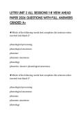LETRS UNIT 2 ALL SESSIONS 1-8 COMPLETE SOLUTION GUIDE 2026 QUESTIONS WITH ANSWERS GRADED A&plus;