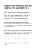 LETRS UNIT 1 POST TEST ACTUAL PAPER 2026 QUESTIONS WITH ANSWERS GRADED A&plus;