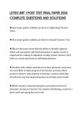 LETRS UNIT 1 POST TEST FINAL PAPER 2026 COMPLETE QUESTIONS AND SOLUTIONS