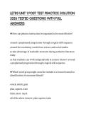 LETRS UNIT 1 POST TEST PRACTICE SOLUTION 2026 TESTED QUESTIONS WITH FULL ANSWERS