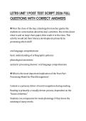LETRS UNIT 1 POST TEST SCRIPT 2026 FULL QUESTIONS WITH CORRECT ANSWERS