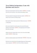 Texas Medical Jurisprudence Exam with Questions and Answers 