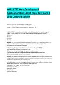 WGU C777 Web Development ApplicationsFull Latest Topic Test Bank &vert; 2026 Updated Edition