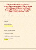 NR-511 Differential Diagnosis & Primary Care Practicum &ndash; NR511 Week 8 Final Exam&comma; Midterm and Finals Examplify Online&comma; 2025 &ndash; Complete Actual Exam Questions 1-100