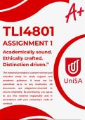 TLI4801 ASSIGNMENT 1 SEMESTER 1 2026 &lpar;ANSWERS & REFERENCES&rpar; DUE DATE MARCH 2026