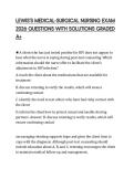 LEWIS'S MEDICAL-SURGICAL NURSING EXAM 2026 QUESTIONS WITH SOLUTIONS GRADED A&plus;