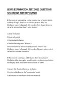 LEWIS EXAMINATION TEST 2026 QUESTIONS SOLUTIONS ALREADY PASSED