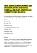 LEWIS MEDICAL SURGICAL NURSING 12TH EDITION BY JEFFREY KWONG FINAL PAPER 2026 COMPLETE SOLUTIONS AND CORRECT ANSWERS GRADED A