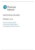 2025 GCSE PEARSON EDEXCEL BUSINESS STUDIES PAPER 1 WITH MARK SCHEME  