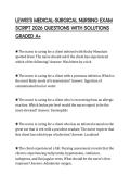 LEWIS'S MEDICAL-SURGICAL NURSING EXAM SCRIPT 2026 QUESTIONS WITH SOLUTIONS GRADED A&plus;