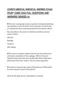 LEWIS'S MEDICAL-SURGICAL NURSING EXAM STUDY GUIDE 2026 FULL QUESTIONS AND ANSWERS GRADED A&plus;