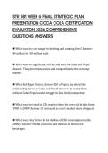 STR 581 WEEK 6 FINAL STRATEGIC PLAN PRESENTATION COCA COLA CERTIFICATION EVALUATION 2026 COMPREHENSIVE QUESTIONS ANSWERS
