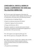 LEWISS MEDICAL SURGICAL NURSING IN CANADA COMPREHENSIVE TEST PAPER 2026 FULL SOLUTION VERIFIED PASS