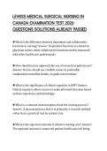 LEWISS MEDICAL SURGICAL NURSING IN CANADA EXAMINATION TEST 2026 QUESTIONS SOLUTIONS ALREADY PASSED