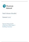 2025 GCSE PEARSON EDEXCEL BUSINESS STUDIES PAPER 1 & 2 MARK SCHEMES 