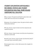 STUDENT EXPLORATION EARTHQUAKES 1 RECORDING STATION AND STUDENT EXPLORATION 2026 FINAL PAPER SOLVED QUESTIONS FULL SOLUTION