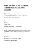 SUPERIOR SCHOOL OF REAL ESTATE FINAL COMPREHENSIVE TEST 2026 TESTED QUESTIONS