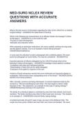 MED-SURG NCLEX REVIEW QUESTIONS WITH ACCURATE ANSWERS
